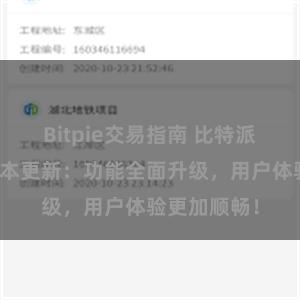 Bitpie交易指南 比特派钱包最新版本更新：功能全面升级，用户体验更加顺畅！