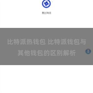 比特派热钱包 比特派钱包与其他钱包的区别解析