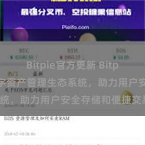 Bitpie官方更新 Bitpie钱包：打造数字资产管理生态系统，助力用户安全存储和便捷交易。