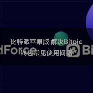 比特派苹果版 解决Bitpie钱包常见使用问题