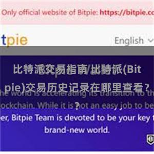 比特派交易指南 比特派(Bitpie)交易历史记录在哪里查看？