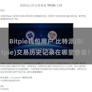 Bitpie钱包用户 比特派(Bitpie)交易历史记录在哪里查看？